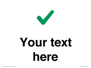 Custom plain background, green tick sign